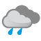 C&eacute;u encoberto com chuva fraca
